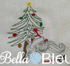 Christmas Tree and Santa Claus Machine Colorwork Embroidery Design