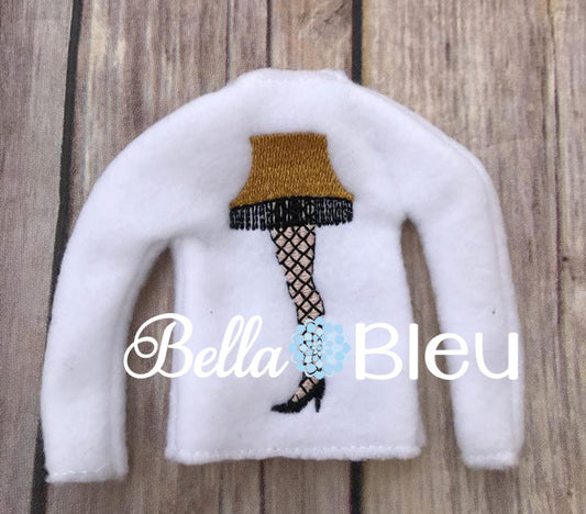 ITH In The Hoop Elf "Leg Lamp" Sweater Shirt Machine Embroidery Design