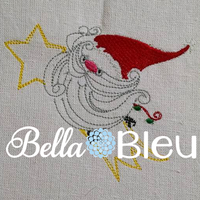 Santa Claus Riding a Shooting Star Colorwork Machine Embroidery Design