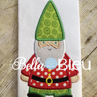 Christmas Santa Gnome Machine Applique Embroidery Design