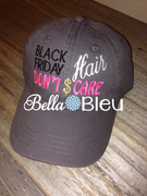 Black Friday Hair Don't Care Baseball Hat Cap Machine Embroidery Design