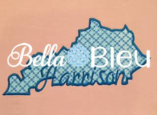 Kentucky State with Harrison Signature Saying Machine Applique Embroidery Design