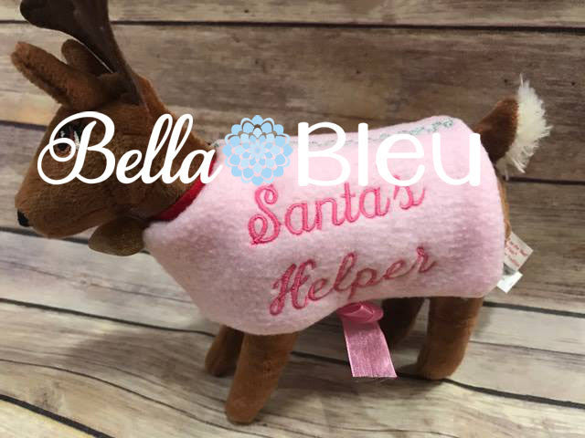 ITH In The Hoop Elf Reindeer Rudolph Deer Rudolph "Santas Helper"Coat Jacket Sweater Embroidery design
