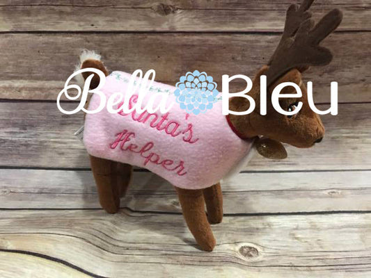 ITH Elf Reindeer Santa's Helper jacket Blanket machine embroidery design