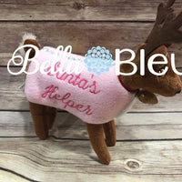 ITH Elf Reindeer Santa's Helper jacket Blanket machine embroidery design