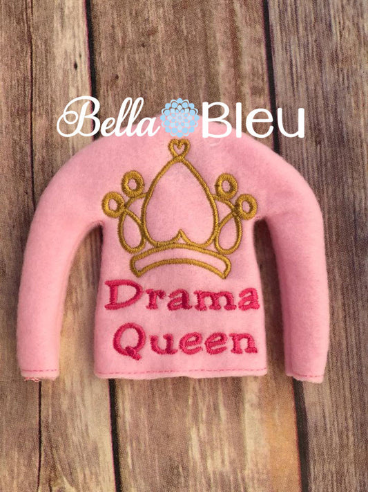 ITH In The Hoop Elf "Drama Queen" Sweater Shirt Machine Embroidery Design