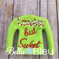 Twisted but Sweet Elf Sweater Shirt In the Hoop Machine Embroidery Design