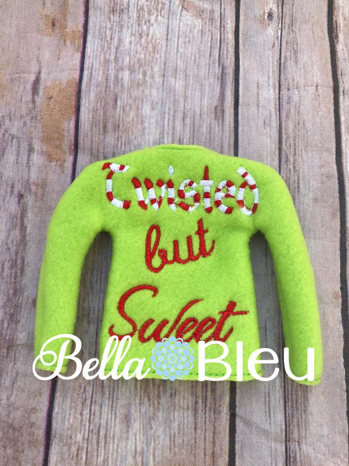 Twisted but Sweet Elf Sweater Shirt In the Hoop Machine Embroidery Design