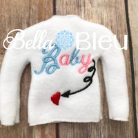 Baby Expecting Elf Sweater Shirt in the hoop machine embroidery design