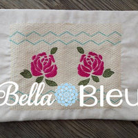 Faux Smocking Smock Smocked Stencil Rose Flower Machine Embroidery Design