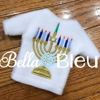 ITH Hannah the Hero Jewish Menorah sweater shirt machine embroidery design like elf clothes