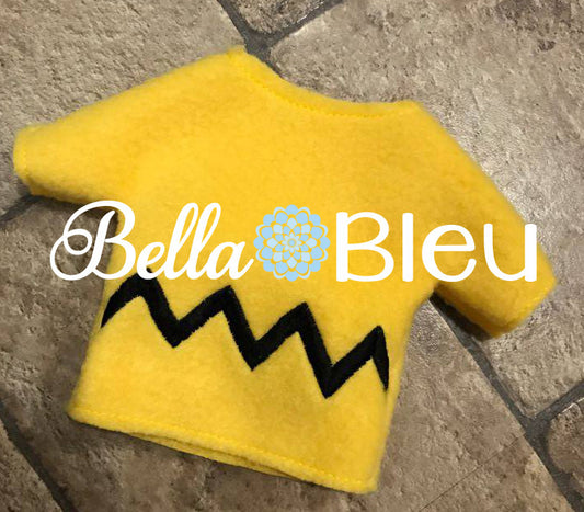 ITH Big Plush Inspired Charlie Brown Sweater Shirt Machine in the hoop embroidery design