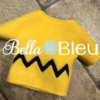ITH Big Plush Inspired Charlie Brown Sweater Shirt Machine in the hoop embroidery design