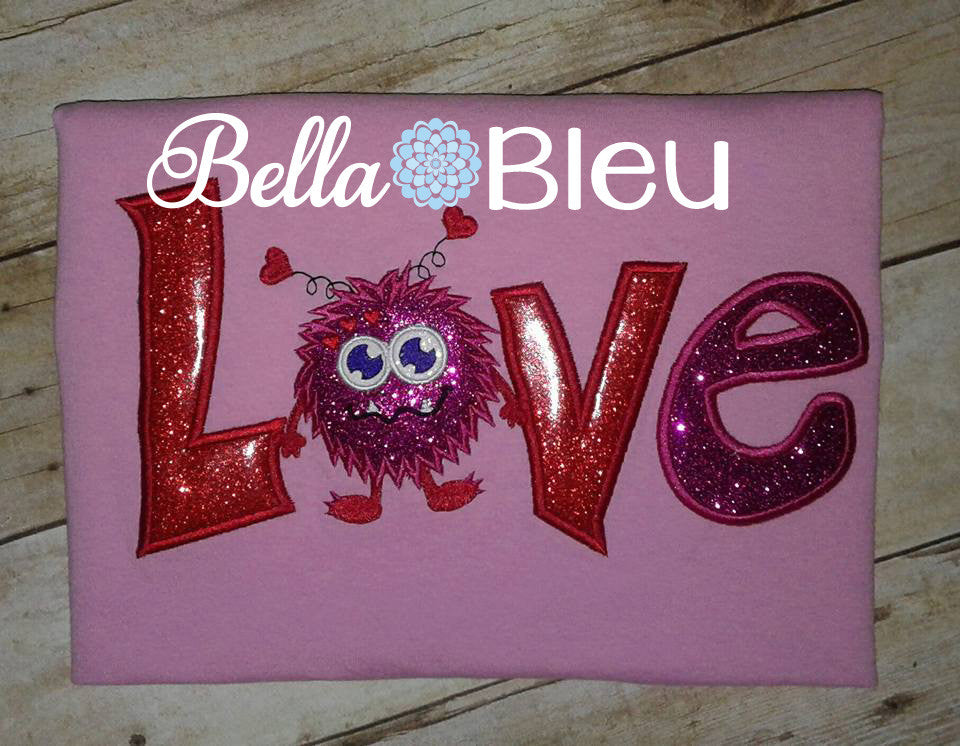 Love Monster Valentines Machine Applique Embroidery Design