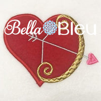 Cupid's Heart with Bow Machine Applique Embroidery Design