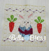 Easter Bunny in a Basket with Carrots Faux Smocking Machine Embroidery Design