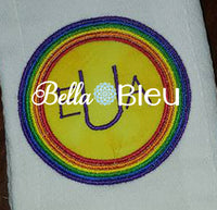 Rainbow Monogram Frame St Patricks Lucky Charm Machine Applique Embroidery design