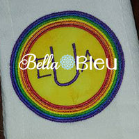 Rainbow Monogram Frame St Patricks Lucky Charm Machine Applique Embroidery design