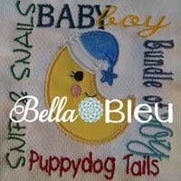 Baby Boy Moon Subway Art Machine Applique Embroidery Design