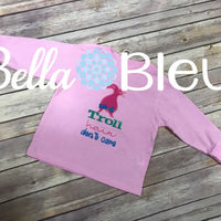 Troll Hair Don't Care Saying Machine Applique Embroidery Design