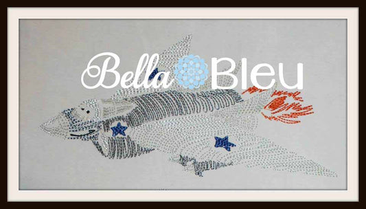 Fighter Military Airplane Colorwork Quick Stitch Machine Embroidery Design
