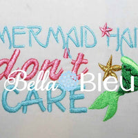 Mermaid Hair Don't Care Baseball hat cap machine embroidery design