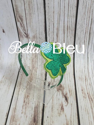 ITH in the hoop St Patrick's Day Shamrock Headband Slider machine embroidery