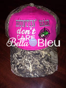 Huntin Hair Don't Care Baseball Hat Cap Machine Embroidery Design Hunting