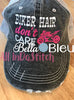 Biker Hair don't Care Baseball Hat Cap Machine Embroidery Design, Motorcycle Embroidery design