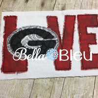 Sports Mascot Love G Raggy Machine Applique bean stitch design