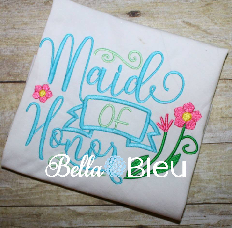 Maid of Honor Wedding Machine Embroidery Design