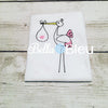 Baby Stork Bird Machine Embroidery sketchy fill design