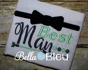 Best Man Wedding machine Embroidery applique Design with bowtie