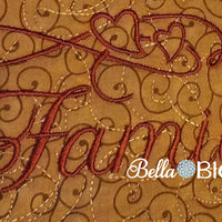 Family Saying with Hearts Machine Embroidery design Wording