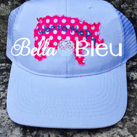 Woo to the Pig Raggy Baseball Hat Machine Embroidery design