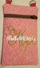 ITH In the Hoop Purse with Butterfly Butterflies Quilting Stipple Stitch 6x10 zipper bag