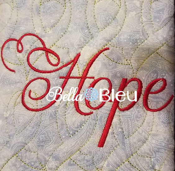 Swirly Hope Saying Wording Machine Embroidery Design
