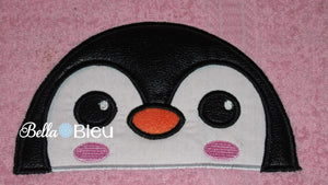 Arctic Penguin Hooded towel toppers topper peeker machine applique embroidery design