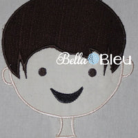 Boy Head face machine Embroidery applique design