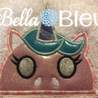 Unicorn Towel Topper Toppers Peeker Machine Applique Embroidery Design