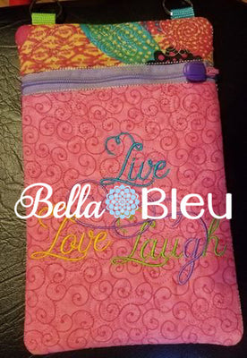 ITH In the Hoop Purse Swirl  Paisley Quilting Stipple Stitch 6x10 machine embroidery design zipper bag