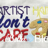 Artist Hair Don't Care Baseball Hat Cap Machine Embroidery Design, Painting Pallet