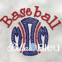 Sketchy Baseball Mom baseball hat cap machine embroidery design