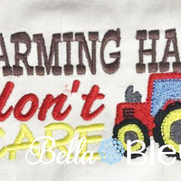 Farming Hat don't care with tractor baseball hat cap machine embroidery design