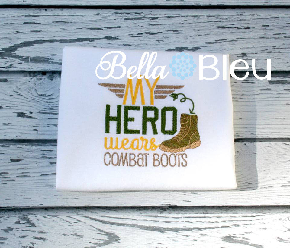 Military My Hero Wear Combat Boots Machine Embroidery Design