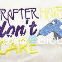 Crafter Hair Don't Care Baseball Cap Hat machine embroidery design