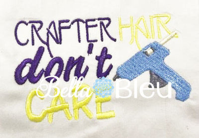 Crafter Hair Don't Care Baseball Cap Hat machine embroidery design