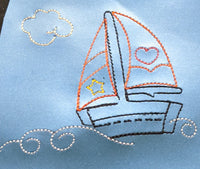 Sailboat bean stitch colorwork