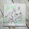 Jungle Rhino Colorwork Redwork Machine Embroidery Design