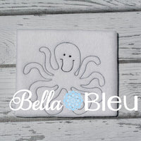 Nautical Octopus Bean Raggy Design or Coloring Raggy Machine Applique bean stitch design